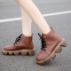 Plus Size Women Comfy Lace Up Thick Sole Short Boots Plus Size Women Comfy Lace Up Thick Sole Short Boots