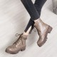Women Casual Solid Color Buckle Lace Up Platform Short Combat Boots Women Casual Solid Color Buckle Lace Up Platform Short Combat Boots
