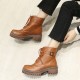 Women Casual Solid Color Buckle Lace Up Platform Short Combat Boots Women Casual Solid Color Buckle Lace Up Platform Short Combat Boots