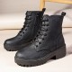 Women Wearable Serpentine Lace Up Chunky Heel Combat Boots Women Wearable Serpentine Lace Up Chunky Heel Combat Boots