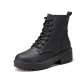 Women Wearable Serpentine Lace Up Chunky Heel Combat Boots Women Wearable Serpentine Lace Up Chunky Heel Combat Boots