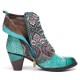 Socofy Genuine Leather Floral Pattern Retro Mid-calf Boots Socofy Genuine Leather Floral Pattern Retro Mid-calf Boots