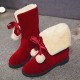 Women Solid Color Casual Elegant Pompom Bowknot Warm Fluff Flanging Snow Boots Women Solid Color Casual Elegant Pompom Bowknot Warm Fluff Flanging Snow Boots
