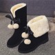 Women Solid Color Casual Elegant Pompom Bowknot Warm Fluff Flanging Snow Boots Women Solid Color Casual Elegant Pompom Bowknot Warm Fluff Flanging Snow Boots