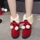 Women Solid Color Casual Elegant Pompom Bowknot Warm Fluff Flanging Snow Boots Women Solid Color Casual Elegant Pompom Bowknot Warm Fluff Flanging Snow Boots
