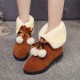 Women Solid Color Casual Elegant Pompom Bowknot Warm Fluff Flanging Snow Boots Women Solid Color Casual Elegant Pompom Bowknot Warm Fluff Flanging Snow Boots
