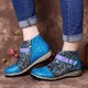 Folkways Pattern Genuine Leather Splicing Comfy Flat Ankle Boots Folkways Pattern Genuine Leather Splicing Comfy Flat Ankle Boots