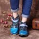 Folkways Pattern Genuine Leather Splicing Comfy Flat Ankle Boots Folkways Pattern Genuine Leather Splicing Comfy Flat Ankle Boots
