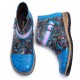 Folkways Pattern Genuine Leather Splicing Comfy Flat Ankle Boots Folkways Pattern Genuine Leather Splicing Comfy Flat Ankle Boots