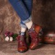 Women Casual Floral Splicing Pattern Warm Lined Zip Up Cone Heel Ankle Boot Women Casual Floral Splicing Pattern Warm Lined Zip Up Cone Heel Ankle Boot