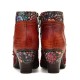 Women Casual Floral Splicing Pattern Warm Lined Zip Up Cone Heel Ankle Boot Women Casual Floral Splicing Pattern Warm Lined Zip Up Cone Heel Ankle Boot