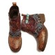 Retro Floral Pattern Splicing Adjustable Casual Round Toe Zipper Ankle Boots Retro Floral Pattern Splicing Adjustable Casual Round Toe Zipper Ankle Boots