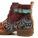 Retro Floral Pattern Splicing Adjustable Casual Round Toe Zipper Ankle Boots Retro Floral Pattern Splicing Adjustable Casual Round Toe Zipper Ankle Boots