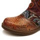 Retro Floral Pattern Splicing Adjustable Casual Round Toe Zipper Ankle Boots Retro Floral Pattern Splicing Adjustable Casual Round Toe Zipper Ankle Boots