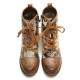 Retro Genuine Leather Newspaper Pattern Flat Ankle Boots Retro Genuine Leather Newspaper Pattern Flat Ankle Boots