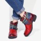 Printed Outdoor Woven Rope Splicing Side-zip Round Toe Block Heel Ankle Boots Printed Outdoor Woven Rope Splicing Side-zip Round Toe Block Heel Ankle Boots