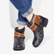 Printed Outdoor Woven Rope Splicing Side-zip Round Toe Block Heel Ankle Boots Printed Outdoor Woven Rope Splicing Side-zip Round Toe Block Heel Ankle Boots