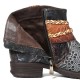 Printed Outdoor Woven Rope Splicing Side-zip Round Toe Block Heel Ankle Boots Printed Outdoor Woven Rope Splicing Side-zip Round Toe Block Heel Ankle Boots