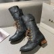 Women Large Size Knotted Side-zip Elegant Casual Leather Riding Boots Women Large Size Knotted Side-zip Elegant Casual Leather Riding Boots