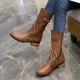 Women Large Size Knotted Side-zip Elegant Casual Leather Riding Boots Women Large Size Knotted Side-zip Elegant Casual Leather Riding Boots