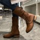 Women Large Size Knotted Side-zip Elegant Casual Leather Riding Boots Women Large Size Knotted Side-zip Elegant Casual Leather Riding Boots