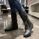 Women Large Size Knotted Side-zip Elegant Casual Leather Riding Boots Women Large Size Knotted Side-zip Elegant Casual Leather Riding Boots