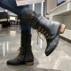 Women Large Size Knotted Side-zip Elegant Casual Leather Riding Boots Women Large Size Knotted Side-zip Elegant Casual Leather Riding Boots