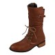Women Large Size Knotted Side-zip Elegant Casual Leather Riding Boots Women Large Size Knotted Side-zip Elegant Casual Leather Riding Boots