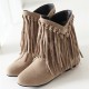 Plus Size Women Casual Suede Tassel Increased Heel Short Boots Plus Size Women Casual Suede Tassel Increased Heel Short Boots