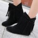 Plus Size Women Casual Suede Tassel Increased Heel Short Boots Plus Size Women Casual Suede Tassel Increased Heel Short Boots