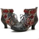 Embossed Splicing Tribal Pattern Buckle Deco Lace-up Zipper Warm Lined Ankle Boots Embossed Splicing Tribal Pattern Buckle Deco Lace-up Zipper Warm Lined Ankle Boots