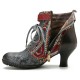 Embossed Splicing Tribal Pattern Buckle Deco Lace-up Zipper Warm Lined Ankle Boots Embossed Splicing Tribal Pattern Buckle Deco Lace-up Zipper Warm Lined Ankle Boots