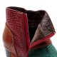 Splicing Pattern Button Zipper Ankle Leather Boots Splicing Pattern Button Zipper Ankle Leather Boots