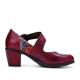 Women Retro Floral Printing Leather Comfy Round Toe Soft Sole Chunky Heels Women Retro Floral Printing Leather Comfy Round Toe Soft Sole Chunky Heels