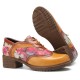 Genuine Leather Retro Floral Lace-up Comfy Round Toe Oxfords Heels Genuine Leather Retro Floral Lace-up Comfy Round Toe Oxfords Heels