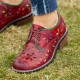 Genuine Leather Retro Comfy Breathable Hollow Lace-up Low Heel Oxfords Shoes Genuine Leather Retro Comfy Breathable Hollow Lace-up Low Heel Oxfords Shoes