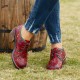 Genuine Leather Retro Comfy Breathable Hollow Lace-up Low Heel Oxfords Shoes Genuine Leather Retro Comfy Breathable Hollow Lace-up Low Heel Oxfords Shoes