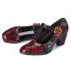 Retro Florals Embroidery Flowers Leather Low Heel T-strap Hook Loop Pumps Retro Florals Embroidery Flowers Leather Low Heel T-strap Hook Loop Pumps