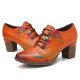 Leather Plaid Beaded Floral Elastic Strings Block Heel Pumps Dress Shoes Leather Plaid Beaded Floral Elastic Strings Block Heel Pumps Dress Shoes