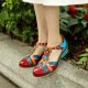 Genuine Leather Comfy Hook & Loop Retro Ethnic Low Heel Floral T-Strap Shoes Genuine Leather Comfy Hook & Loop Retro Ethnic Low Heel Floral T-Strap Shoes