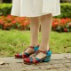 Genuine Leather Comfy Hook & Loop Retro Ethnic Low Heel Floral T-Strap Shoes Genuine Leather Comfy Hook & Loop Retro Ethnic Low Heel Floral T-Strap Shoes