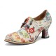 Fresh Natural Flowers Leaves Printed Comfy Wearable Chunky Heel Women Casual Lace Up Pumps Fresh Natural Flowers Leaves Printed Comfy Wearable Chunky Heel Women Casual Lace Up Pumps