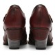 Genuine Leather Hook & Loop Comfy Retro Brown T-strap Heels Genuine Leather Hook & Loop Comfy Retro Brown T-strap Heels