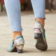 Genuine Leather Hook & Loop Leaf Painted Comfy Mary Jane Heels Genuine Leather Hook & Loop Leaf Painted Comfy Mary Jane Heels
