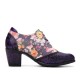 Women Retro Floral Printing Leather Splicing Soft Comfy Sculpted Chunky Heels Women Retro Floral Printing Leather Splicing Soft Comfy Sculpted Chunky Heels