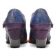 Genuine Leather Hook & Loop Floral Embellished Comfy Mary Jane Heels Genuine Leather Hook & Loop Floral Embellished Comfy Mary Jane Heels