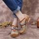 Bohemia Ethnic Style Stitching Embossed Beading Floral Chunky Heel Pumps Bohemia Ethnic Style Stitching Embossed Beading Floral Chunky Heel Pumps