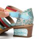 Bohemia Ethnic Style Stitching Embossed Beading Floral Chunky Heel Pumps Bohemia Ethnic Style Stitching Embossed Beading Floral Chunky Heel Pumps