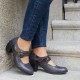 Genuine Leather Hook Loop Comfy Round Toe Retro Mary Jane Heels Genuine Leather Hook Loop Comfy Round Toe Retro Mary Jane Heels