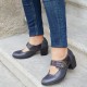 Genuine Leather Hook Loop Comfy Round Toe Retro Mary Jane Heels Genuine Leather Hook Loop Comfy Round Toe Retro Mary Jane Heels